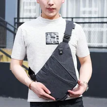 Dropshipping Anti-Theft bolsa de pecho para hombre bolsa de mensajero de hombro oculta Casual Retro bandolera bolsa de lona para motocicleta(China)