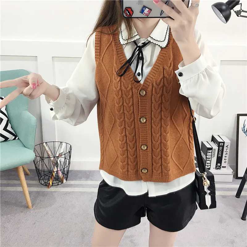 Spring Autumn Women Retro Sleeveless Sweaters Vintage V Neck Button Knitted Cardigans Femme Solid All-match Open Stitch Knitwear
Spring Autumn Women Retro Sleeveless Sweaters Vintage V Neck Button Knitted Cardigans Femme Solid All-match Open Stitch Knitwear