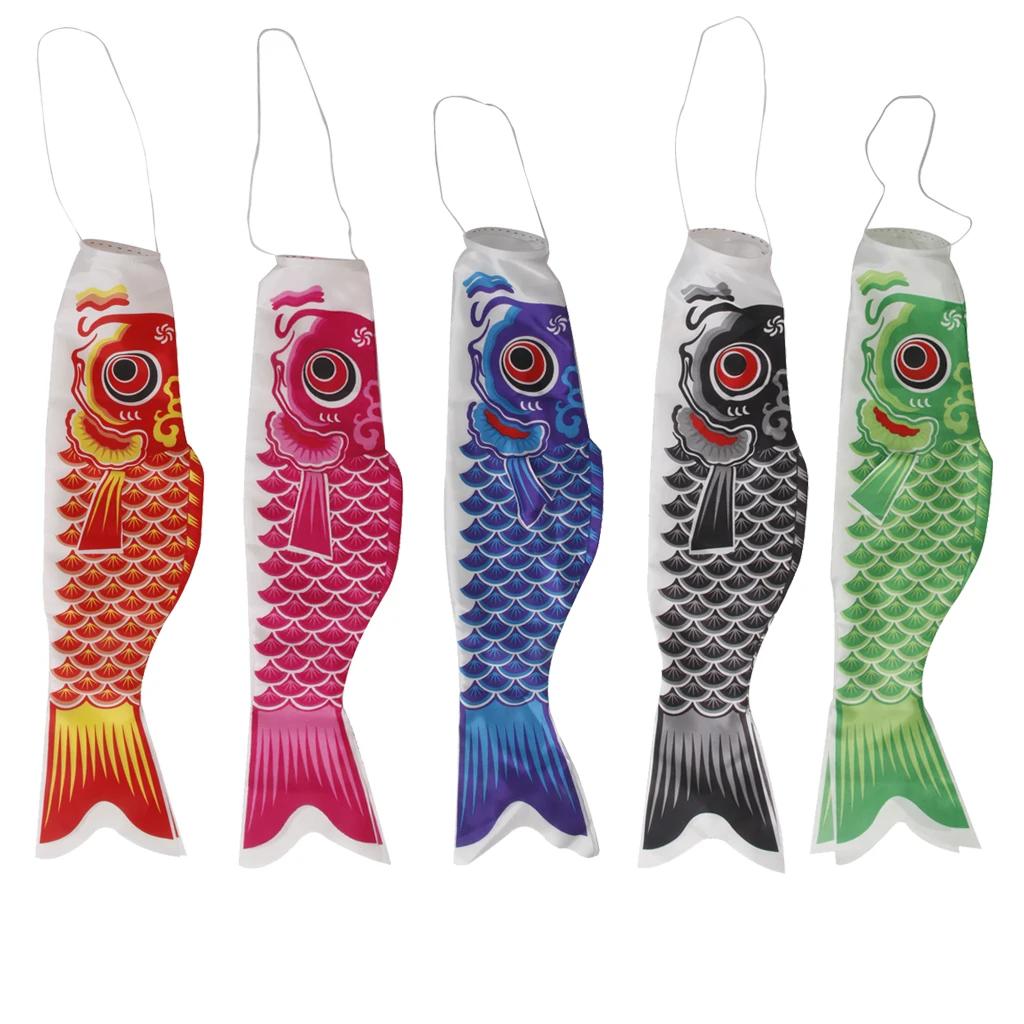 MagiDeal 40cm Japanese Windsock Carp Flag Koi Nobori Sailfish Fish Wind Streamer Pink hot sale