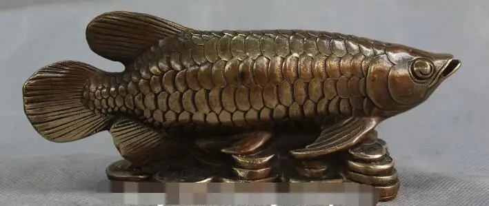 S01126 6" Marked Chinese Fengshui Bronze Wealth Yuanbao Money Fish Barracuda Statue B0403
S01126 6" Marked Chinese Fengshui Bronze Wealth Yuanbao Money Fish Barracuda Statue B0403