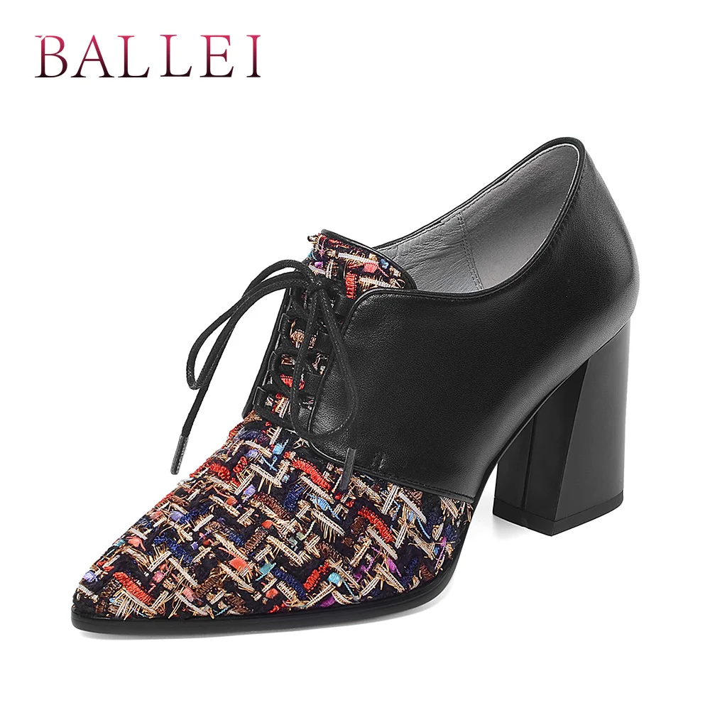 BALLEI Fashion Woman Luxury Pumps Vintage Genuine Leather Sexy Pointed Toe Thick Heel Shoes Classic Lace-up Retro Soft Pumps D81 
BALLEI Fashion Woman Luxury Pumps Vintage Genuine Leather Sexy Pointed Toe Thick Heel Shoes Classic Lace-up Retro Soft Pumps D81