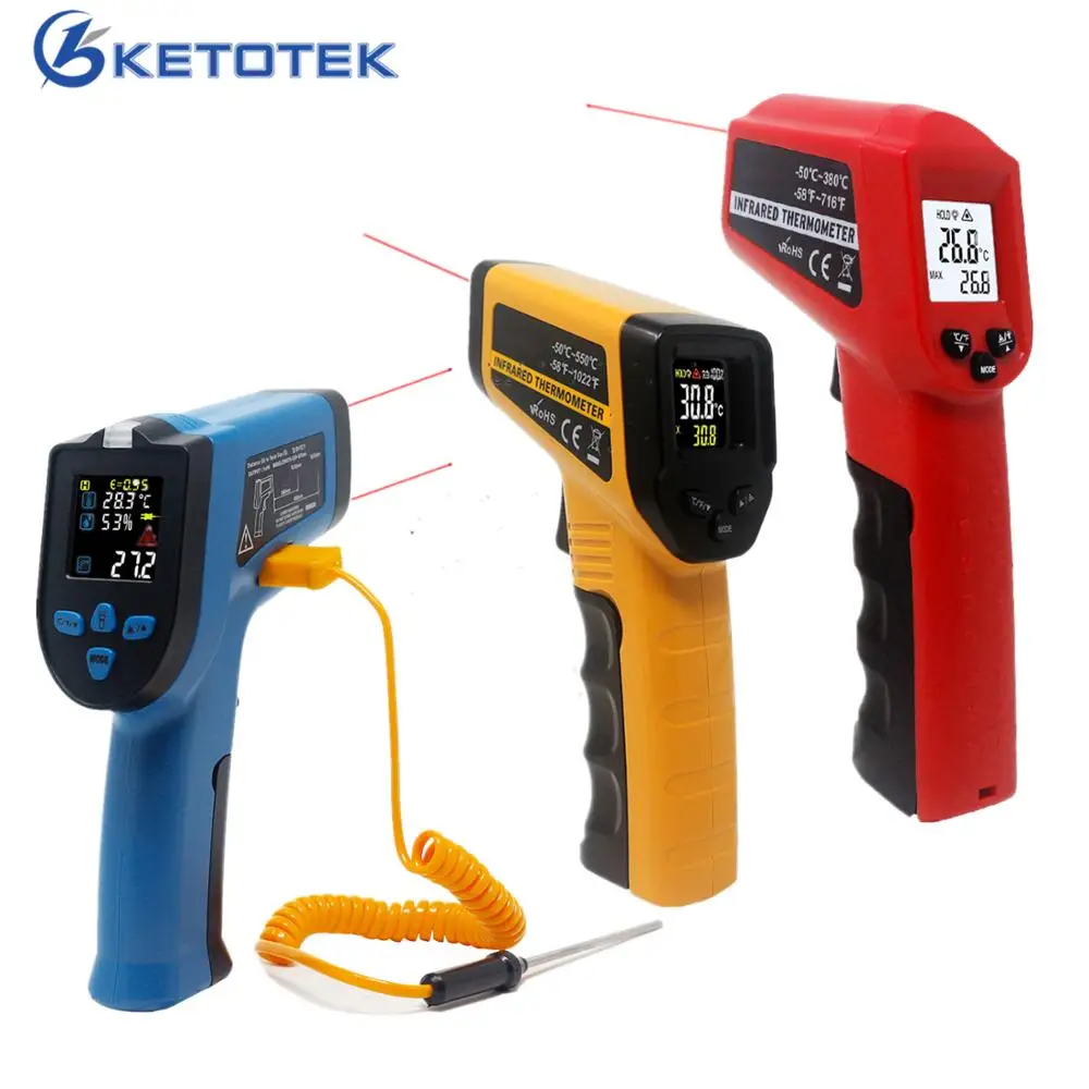 Non-Contact Digital Infrared Thermometer IR Laser Point Pyrometer Temperature Meter C/F Selection -50C~380C -50C~550C
Non-Contact Digital Infrared Thermometer IR Laser Point Pyrometer Temperature Meter C/F Selection -50C~380C -50C~550C