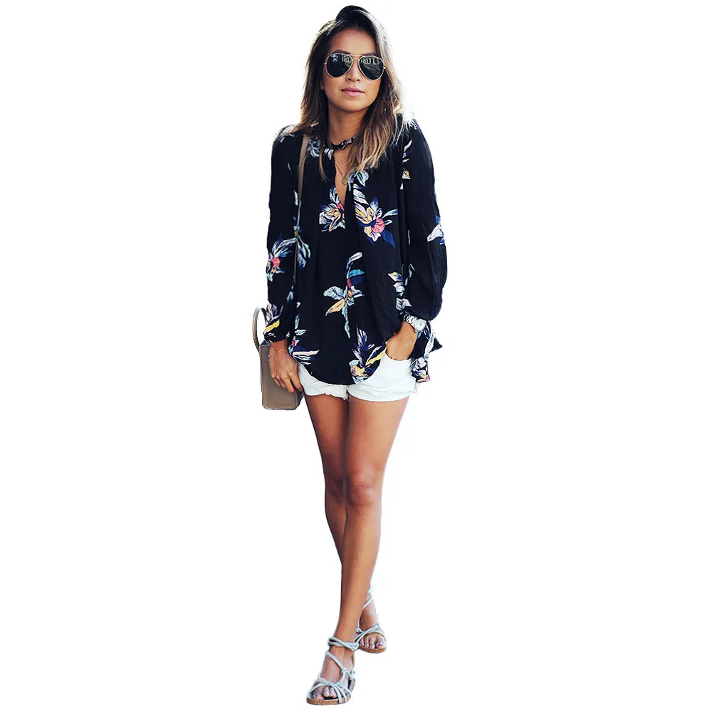 2019 New Summer Spring Blouse Women Tops Floral Print Shirts Elegant Three Quarter Flare Sleeves Chiffon Blusas Femininas
2019 New Summer Spring Blouse Women Tops Floral Print Shirts Elegant Three Quarter Flare Sleeves Chiffon Blusas Femininas