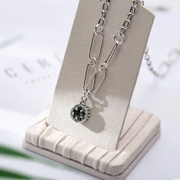 New Hip Hop 925 Sterling Silver Five-pointed Star Roman Numerals Necklace Thai Silver Black Zircon Necklace Women Luxury Jewelry
New Hip Hop 925 Sterling Silver Five-pointed Star Roman Numerals Necklace Thai Silver Black Zircon Necklace Women Luxury Jewelry