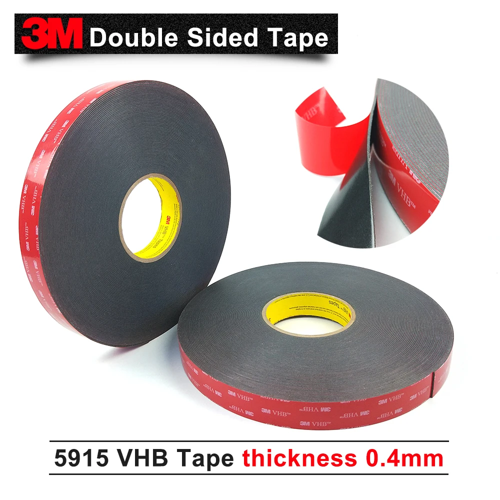 3M 5915 VHB double sided tape,thickness 0.4mm Black pressure-sensitive and closed-cell acrylic foam tape,10MM*33M 1Roll/Lot
3M 5915 VHB double sided tape,thickness 0.4mm Black pressure-sensitive and closed-cell acrylic foam tape,10MM*33M 1Roll/Lot