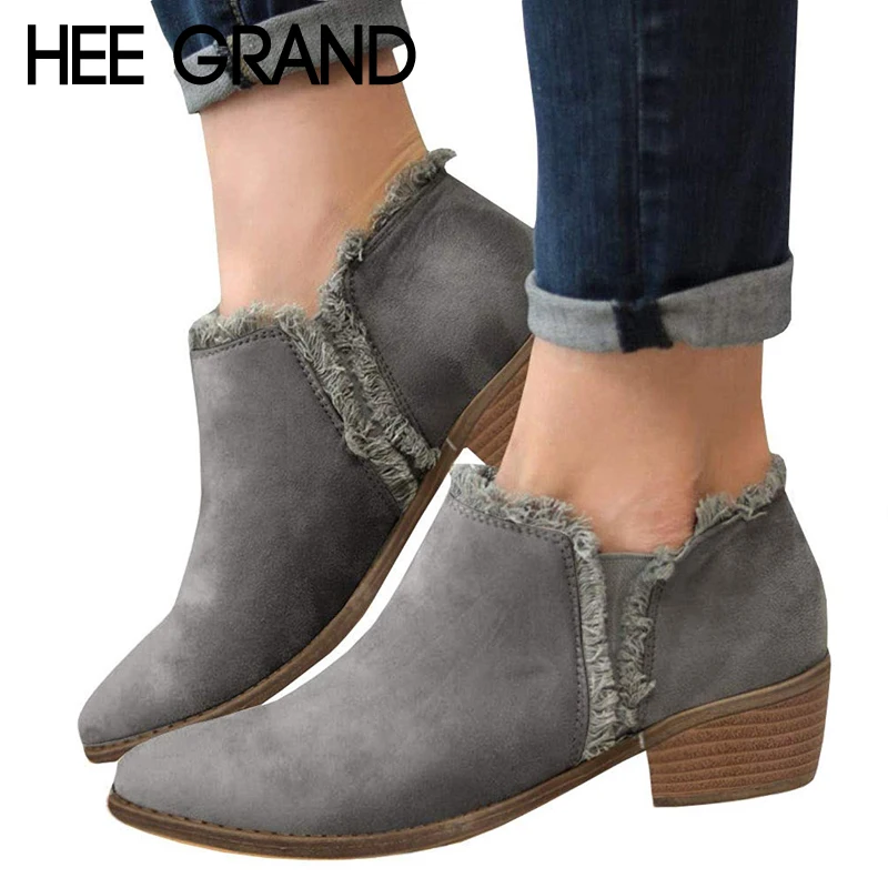 HEE GRAND Winter Women Ankle Boots Round Toe Solid Shoes Cotton Fabric Slip on Square Heel Knight Boots Plus Size 35-43 XWX7275
HEE GRAND Winter Women Ankle Boots Round Toe Solid Shoes Cotton Fabric Slip on Square Heel Knight Boots Plus Size 35-43 XWX7275