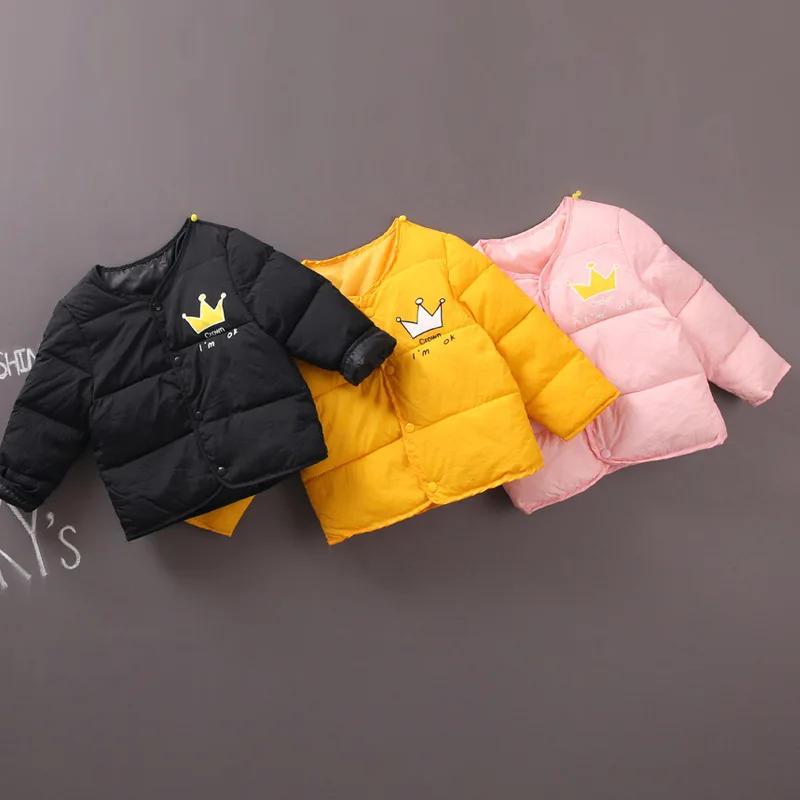2018 autumn winter children's clothing long sleeved round neck letters crown polyester boy girl kid single breasted fashion down
2018 autumn winter children's clothing long sleeved round neck letters crown polyester boy girl kid single breasted fashion down