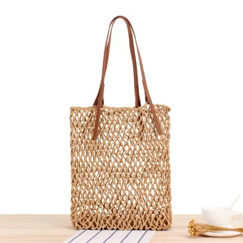 Women Handbag Cotton Rope Weave Mesh Bag Handmade Summer Beach Straw Bags Knitting Hollow Shoulder Bag Bohemian Solid Color Tote
Women Handbag Cotton Rope Weave Mesh Bag Handmade Summer Beach Straw Bags Knitting Hollow Shoulder Bag Bohemian Solid Color Tote