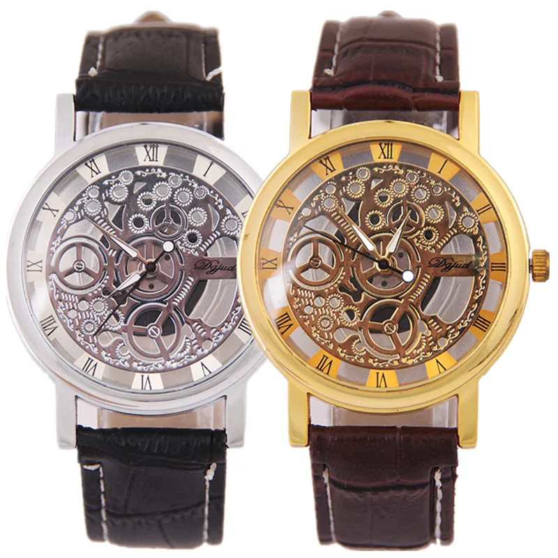 Men's Watch Fashion Skeleton Quartz Wrist Watch Hollow Dial Leather Belt Women Men Watch Male Clock relogio masculino
Men's Watch Fashion Skeleton Quartz Wrist Watch Hollow Dial Leather Belt Women Men Watch Male Clock relogio masculino