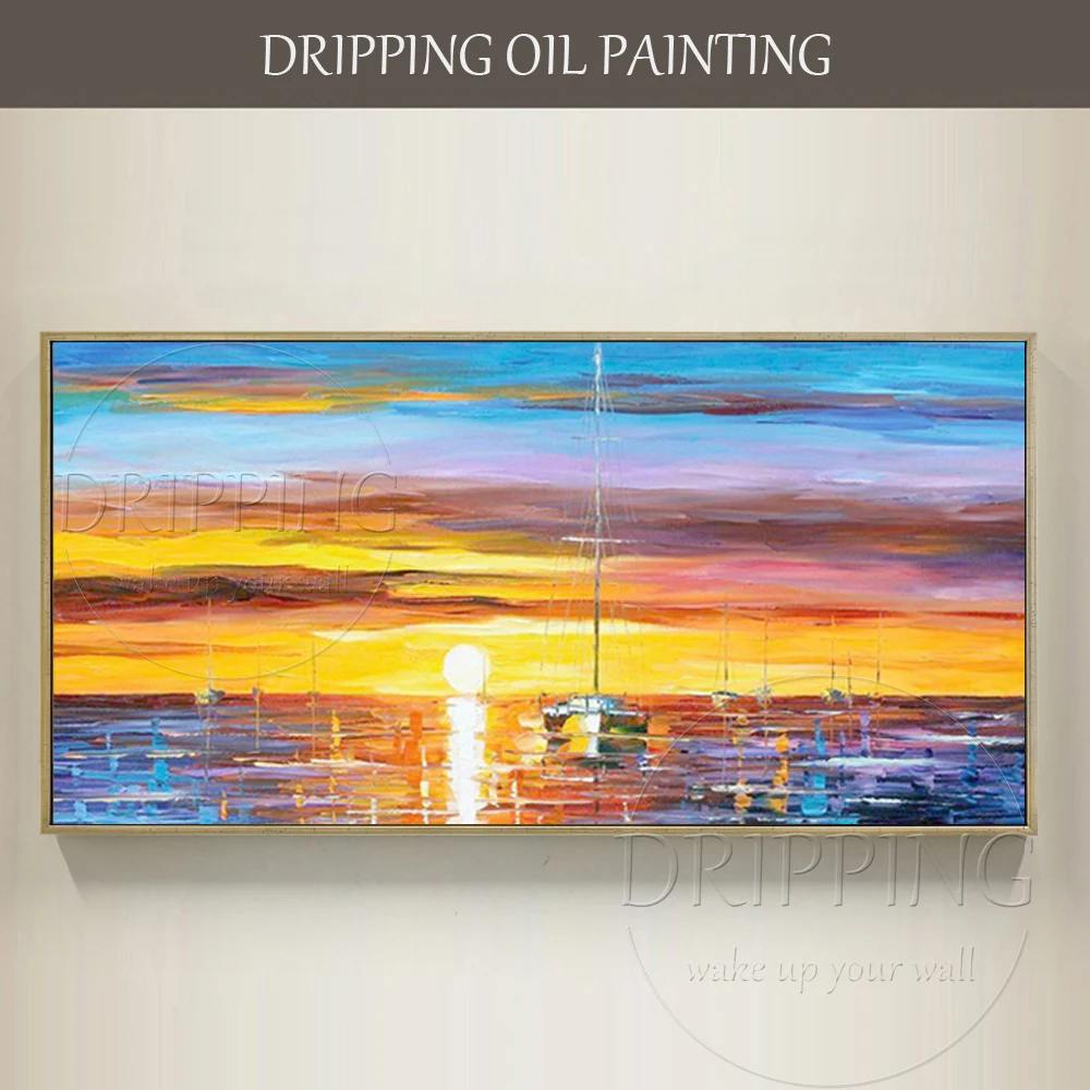 No Framed Wall Art Canvas Painting Artist Hand-painted High Quality Modern Landscape Sailboat Oil Painting Picture Boat Painting
No Framed Wall Art Canvas Painting Artist Hand-painted High Quality Modern Landscape Sailboat Oil Painting Picture Boat Painting