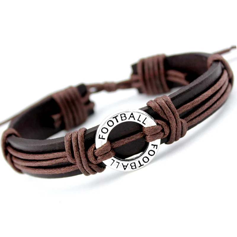 Football Soccer Softball Volleyball Lacrosse Hockey Basketball Swim Charm Brown Leather Bracelets Women Men Unisex Jewelry Gift
Football Soccer Softball Volleyball Lacrosse Hockey Basketball Swim Charm Brown Leather Bracelets Women Men Unisex Jewelry Gift