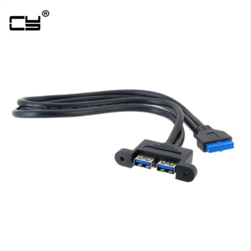 2P USB 3.0 Female Screw Mount to Motherboard 20pin Header Cable 50cm w O Bracket
2P USB 3.0 Female Screw Mount to Motherboard 20pin Header Cable 50cm w O Bracket