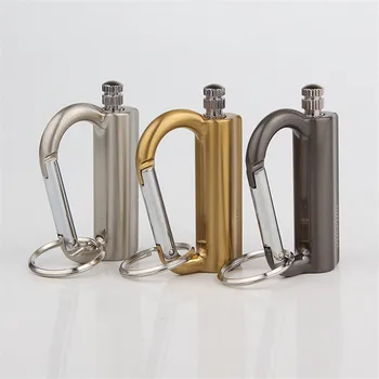 

Creative Stainless Steel Carabiner Torch Lighter Survival Tool Kerosene Oil Flame Lighter Million Matches Flint Fire Starter