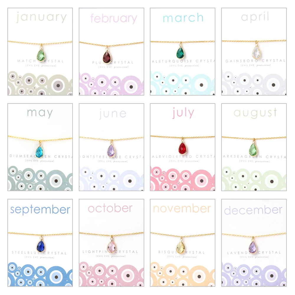 Lucky Eye Crystal Pendant Necklace Water Drop Charms Necklace For Women Men Month Card Wish Necklace CN237
Lucky Eye Crystal Pendant Necklace Water Drop Charms Necklace For Women Men Month Card Wish Necklace CN237