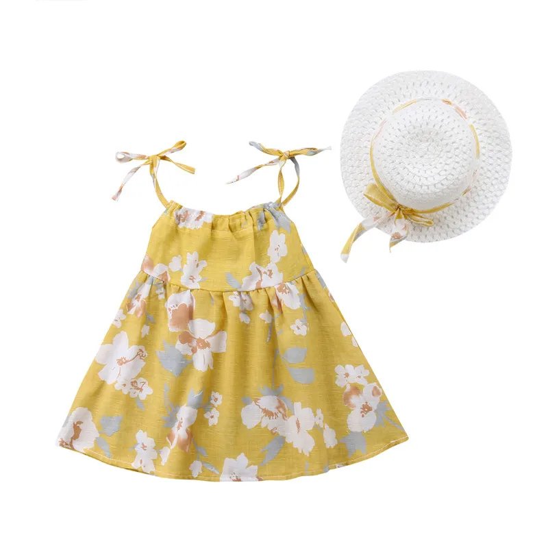 Cute Sleeveless Kid Girls Boho Dress Summer Party Floral Print Bowknot Belt Dress Sundress+Hat Toddler Clothes 0-3T
Cute Sleeveless Kid Girls Boho Dress Summer Party Floral Print Bowknot Belt Dress Sundress+Hat Toddler Clothes 0-3T