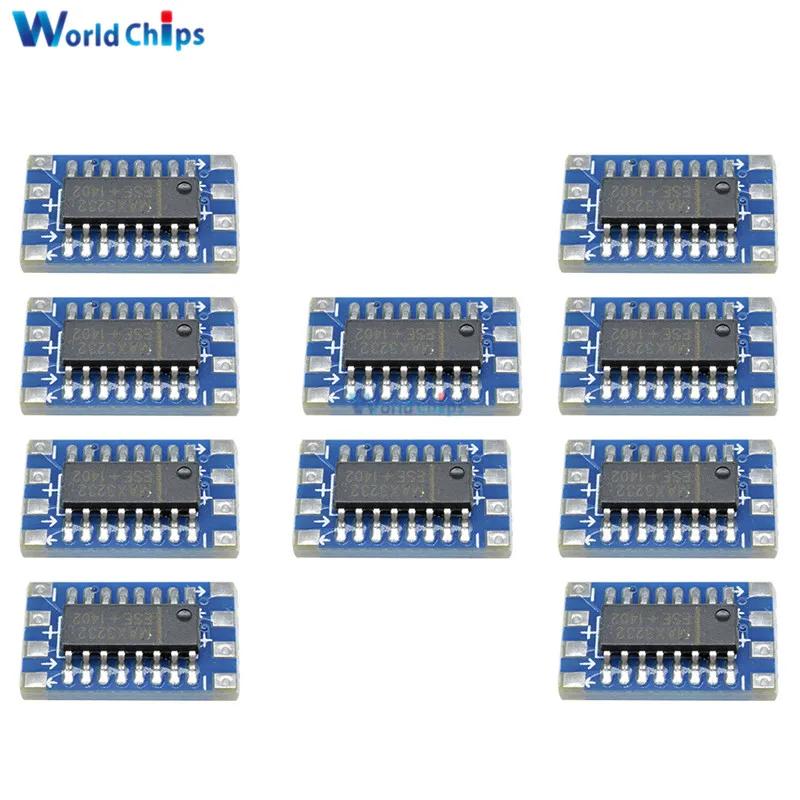 10PCS Serial Port Mini RS232 to TTL Converter Adaptor Module Board MAX3232 115200bps
10PCS Serial Port Mini RS232 to TTL Converter Adaptor Module Board MAX3232 115200bps