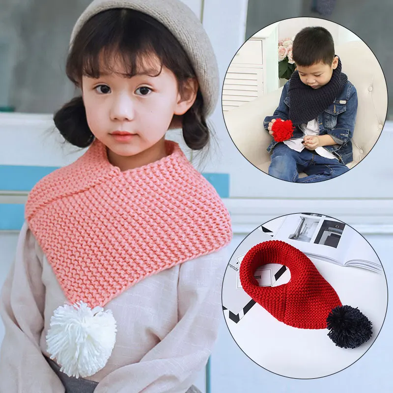 New Ring Scarf for Kids Autumn Winter 2018 Wool Collar Scarves Children Knitted Children's Neckerchief Clothing Accessories |