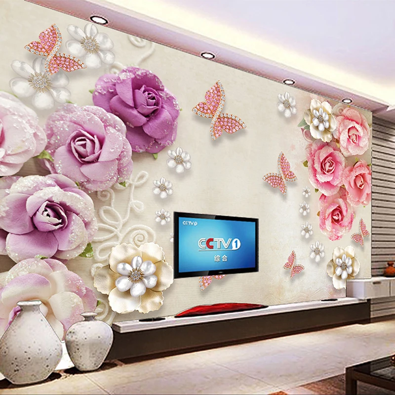 Custom Photo Wallpaper For Walls European Style Butterfly Flower Diamond Jewelry TV Background Mural Wall Painting Wallpaper 3D
Custom Photo Wallpaper For Walls European Style Butterfly Flower Diamond Jewelry TV Background Mural Wall Painting Wallpaper 3D