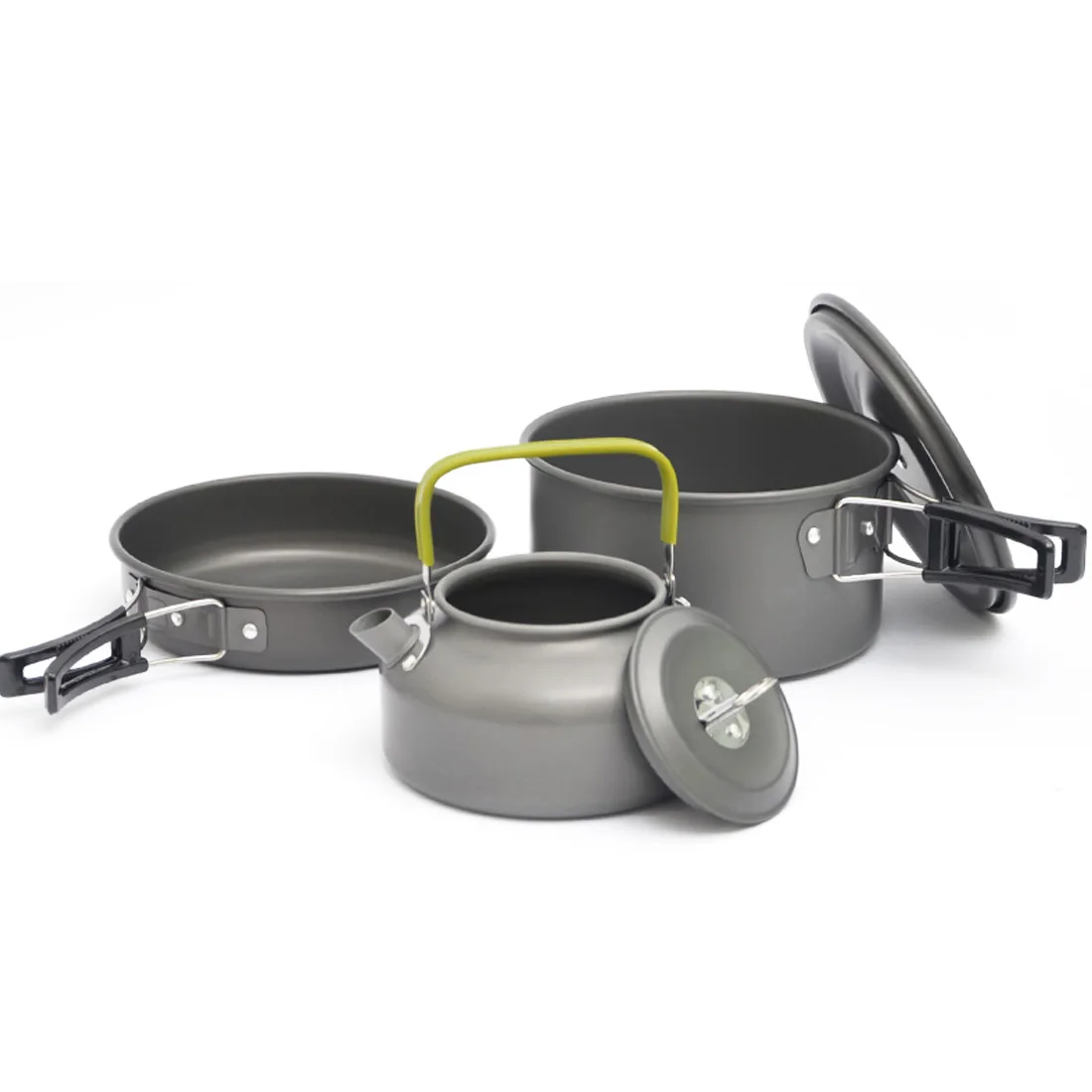 3pcs/Set Outdoor Portable Camping Pot Pan Kettle Set Aluminum Alloy Tableware Cookware Teapot Cooking Tool for Picnic BBQ
3pcs/Set Outdoor Portable Camping Pot Pan Kettle Set Aluminum Alloy Tableware Cookware Teapot Cooking Tool for Picnic BBQ