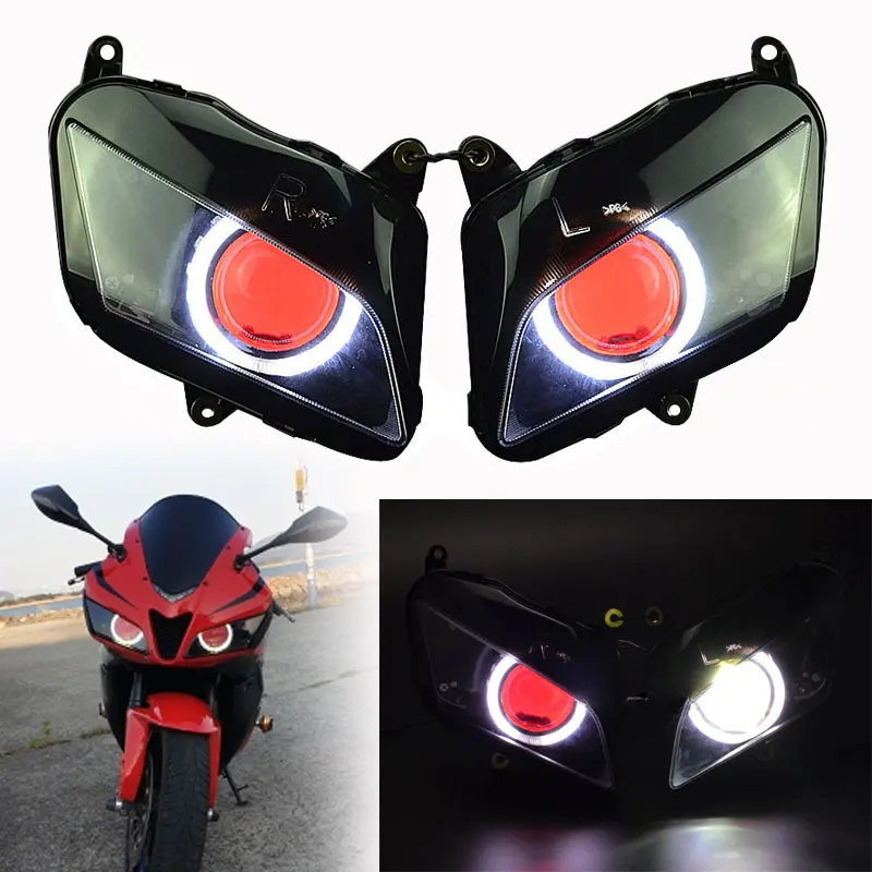 Custom 2.8"White Angel&W/ Red Demon Eyes HID Assembled Headlight Projector Conversion Fit For Honda CBR600RR 07-12 Repsol
Custom 2.8"White Angel&W/ Red Demon Eyes HID Assembled Headlight Projector Conversion Fit For Honda CBR600RR 07-12 Repsol