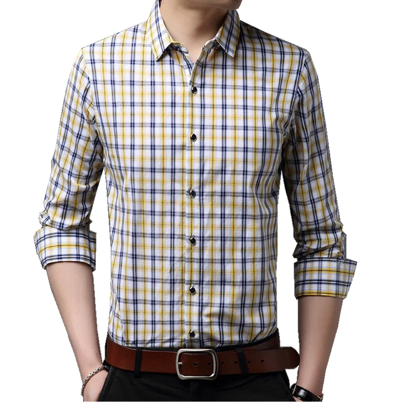 Formal Shirts For Men Brand Cotton Office Work Casual Silm Fit Camisas Masculina Plus Size 4XL Long Sleeve Plaid Shirt Clothing
Formal Shirts For Men Brand Cotton Office Work Casual Silm Fit Camisas Masculina Plus Size 4XL Long Sleeve Plaid Shirt Clothing
