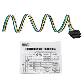 5-Way Flat Trailer Wire Harness Extension Connector Socket With 36 inch Cable Length End Connector 12V Output
5-Way Flat Trailer Wire Harness Extension Connector Socket With 36 inch Cable Length End Connector 12V Output
