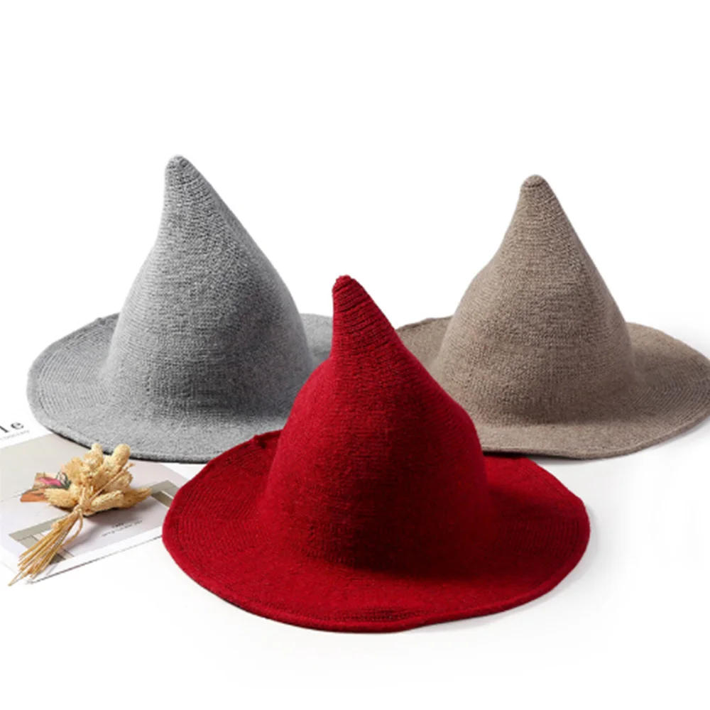 Multi-color Female Witch Hat Sheep Wool Knitting Hat Fisherman Cap Party Hats Adults Mordern Hiphop Halloween Christmas Party
Multi-color Female Witch Hat Sheep Wool Knitting Hat Fisherman Cap Party Hats Adults Mordern Hiphop Halloween Christmas Party