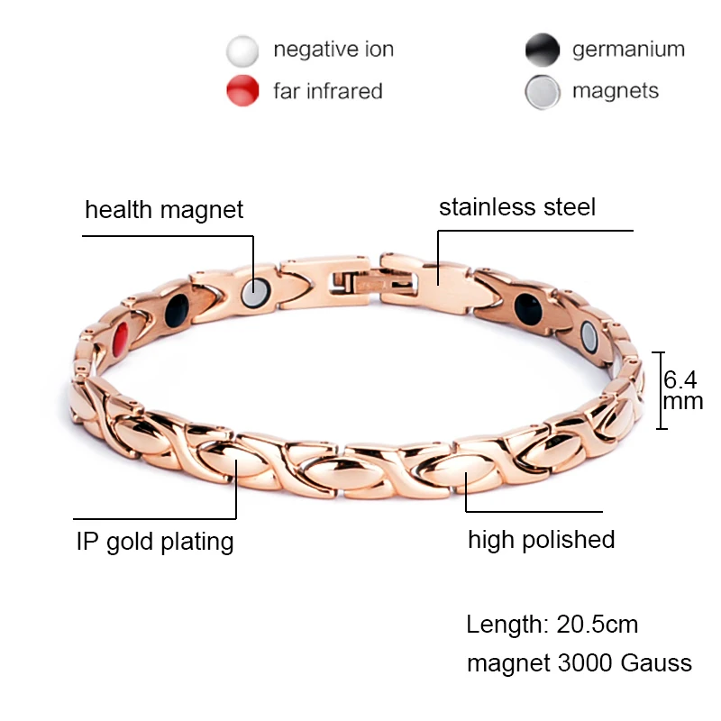 Oktrendy Magnetic Ladies Bracelets Jewellery Stainless Steel Bracelet For Women Rose Gold Color Tennis Bracelet Dropshipping Oktrendy Magnetic Ladies Bracelets Jewellery Stainless Steel Bracelet For Women Rose Gold Color Tennis Bracelet Dropshipping