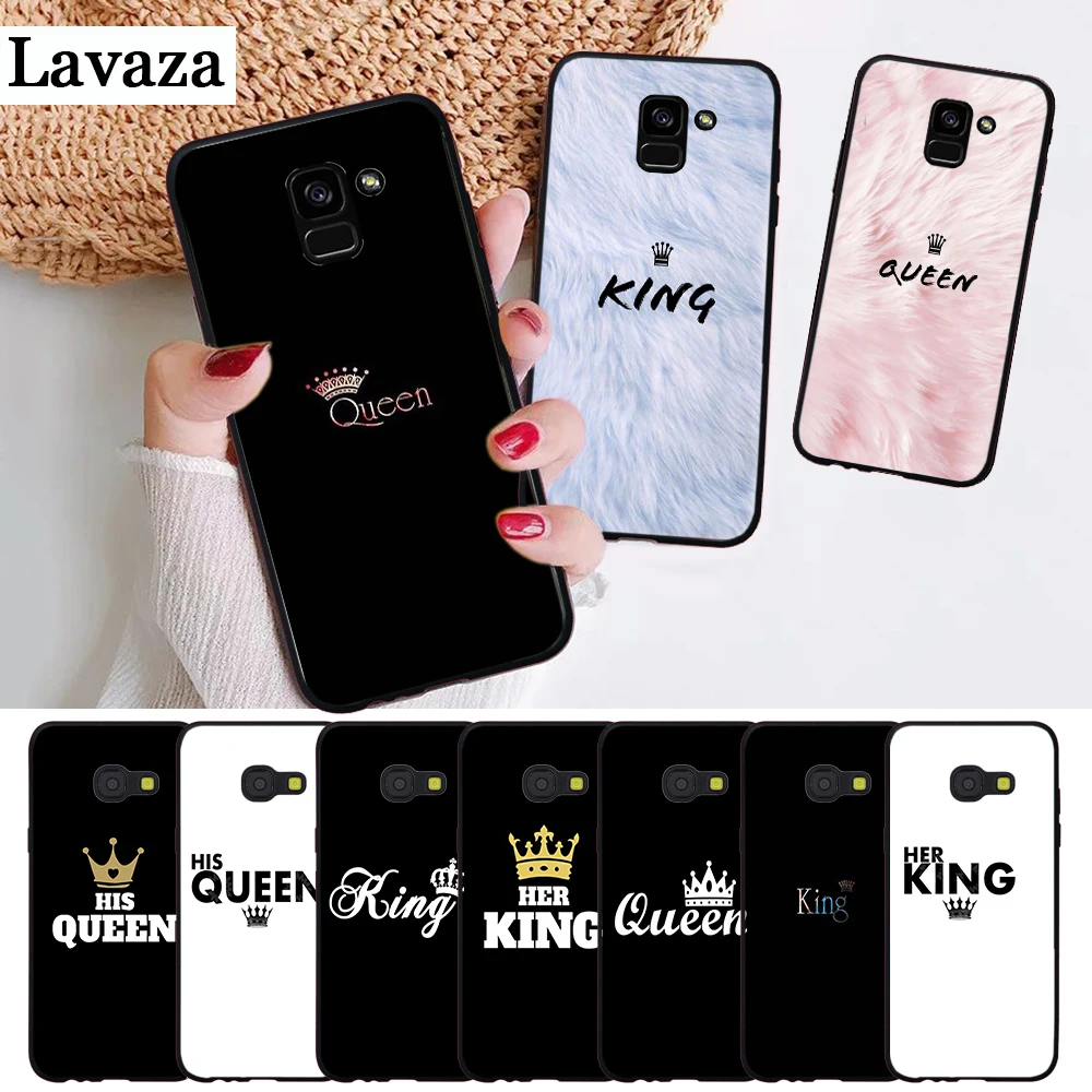 Новинка силиконовый чехол Lavaza Queen & King для Samsung A3 A5 A6 Plus A7 A8 A9 A10 A30 A40 A50 A70 J6 A10S A30S