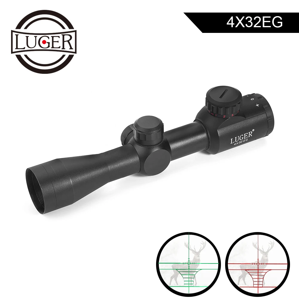 Охотничий оптический прицел LUGER 4x32 EG дальномер сетчатый для винтовки арбалет с