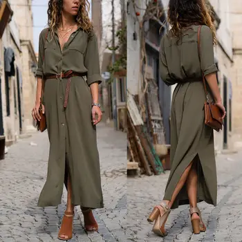 Women's Boho Maxi Dress Button Summer Party Beach Long Sundress Solid Loose Dresses Cotton Half Sleeve
Women's Boho Maxi Dress Button Summer Party Beach Long Sundress Solid Loose Dresses Cotton Half Sleeve