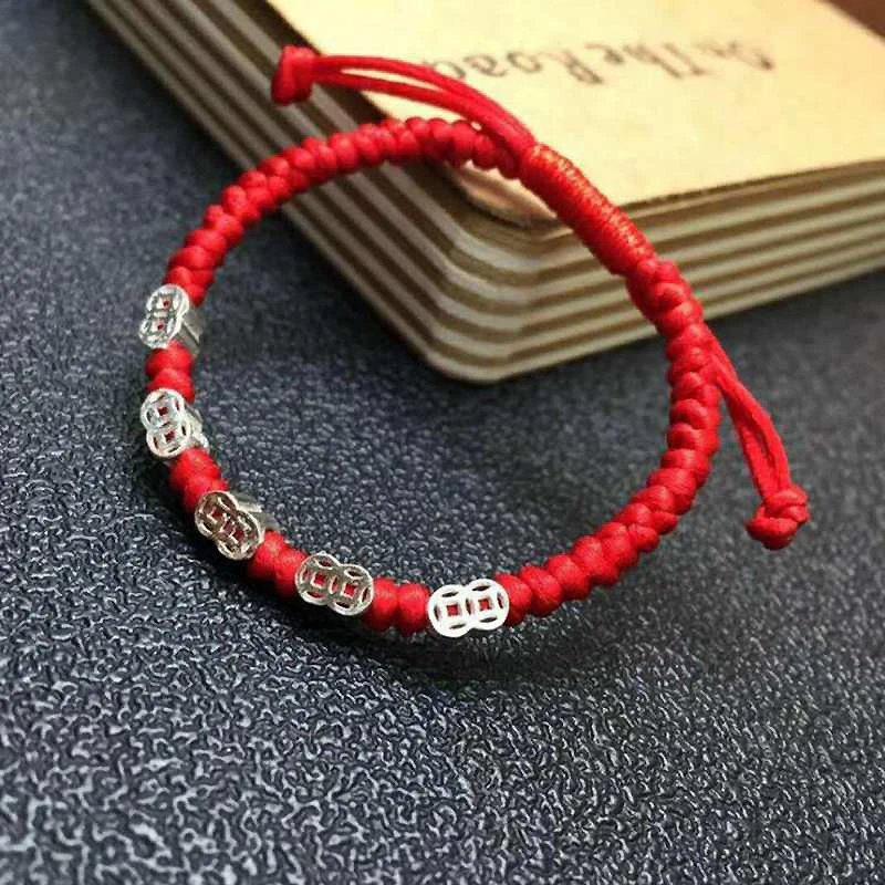 Chinese Ancient Coins Beads Lucky Red Rope 100% 925 Sterling Silver Women's Bracelet Children Wristband Amulet Jewelry YBR063
Chinese Ancient Coins Beads Lucky Red Rope 100% 925 Sterling Silver Women's Bracelet Children Wristband Amulet Jewelry YBR063