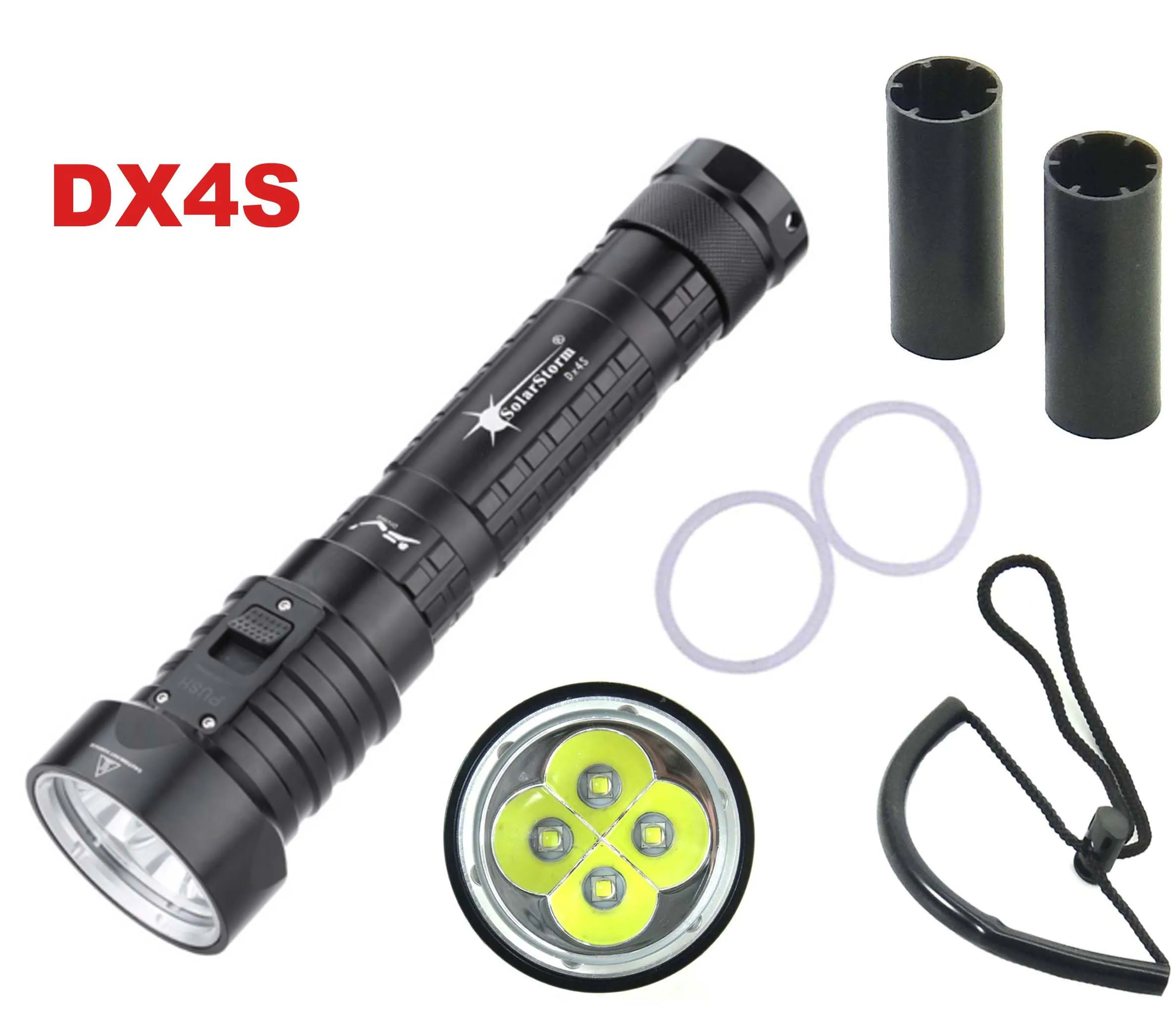 Solarstorm DX4S LED Diving Flashlight 4x * L2 4L2 Underwater 18650 26650 Torch Brightness Waterproof 100m Light Led Torch
Solarstorm DX4S LED Diving Flashlight 4x * L2 4L2 Underwater 18650 26650 Torch Brightness Waterproof 100m Light Led Torch