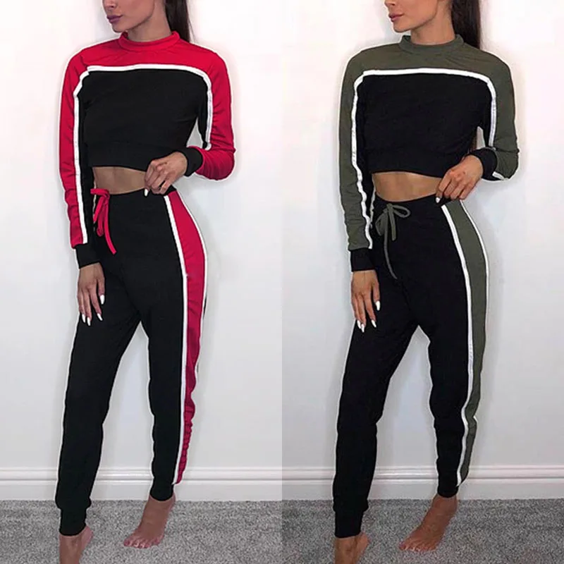 Autumn Two Piece Outfit For Women Tracksuit Striped Crop Top Hoodies Pullover Pant Home Suit Set Sexy Clothes Sportswear DG270
Autumn Two Piece Outfit For Women Tracksuit Striped Crop Top Hoodies Pullover Pant Home Suit Set Sexy Clothes Sportswear DG270