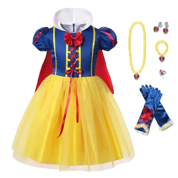 MUABABY Princess Snow White Fancy Dress for Little Girl Puff Sleeve Zip Back Halloween Party Costume Children Dress Up With Cape
MUABABY Princess Snow White Fancy Dress for Little Girl Puff Sleeve Zip Back Halloween Party Costume Children Dress Up With Cape