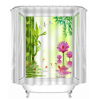 3D Bamboo Forest and Lotus Pattern Shower Curtains Seascape Bathroom Curtain Waterproof Thickened Bath Curtain Customizable
3D Bamboo Forest and Lotus Pattern Shower Curtains Seascape Bathroom Curtain Waterproof Thickened Bath Curtain Customizable