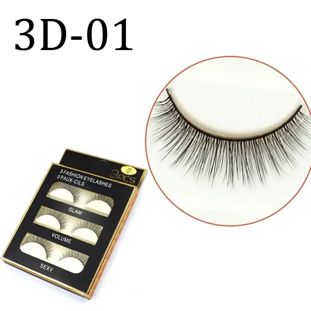 High Quality Synthetic Fibers Handmade 3 Pairs Natural Long Thick 3D Eye Lashes Makeup Fake False Eyelashes 3D-01
High Quality Synthetic Fibers Handmade 3 Pairs Natural Long Thick 3D Eye Lashes Makeup Fake False Eyelashes 3D-01