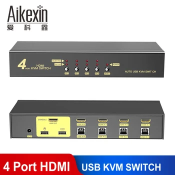 Aikexin KVM Switch 4 Port USB HDMI KVM Switch 4x1 HDMI Switch Support 1080p 3D and Auto Scan Keyboard Mouse Switcher
Aikexin KVM Switch 4 Port USB HDMI KVM Switch 4x1 HDMI Switch Support 1080p 3D and Auto Scan Keyboard Mouse Switcher