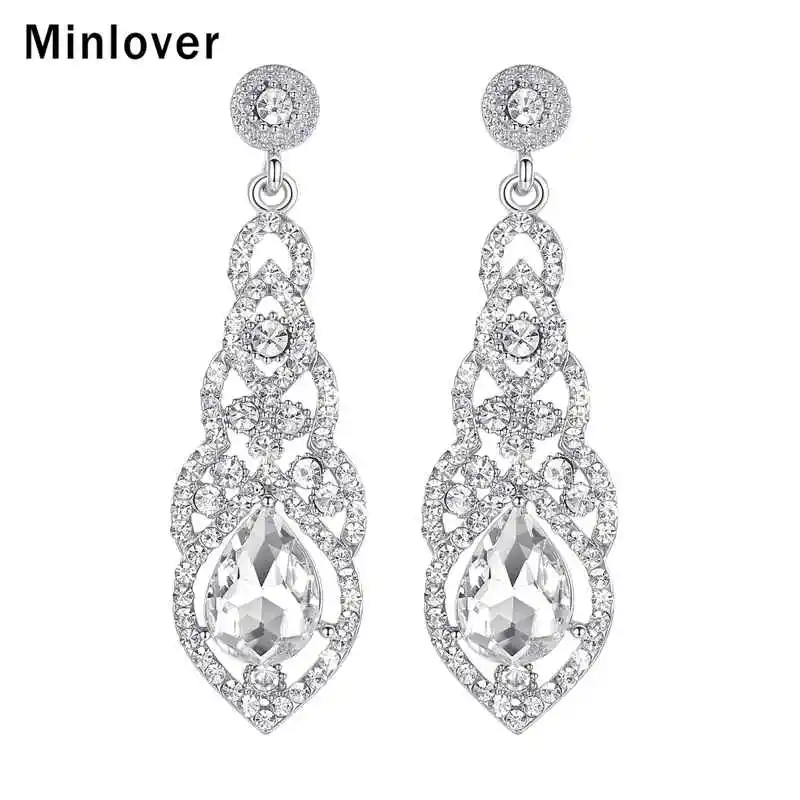 Minlover New Crystal Wedding Long Earrings for Women Silver Champagne Blue Gold Color Bridal Earrings 2018 Wedding Jewelry EH444
Minlover New Crystal Wedding Long Earrings for Women Silver Champagne Blue Gold Color Bridal Earrings 2018 Wedding Jewelry EH444