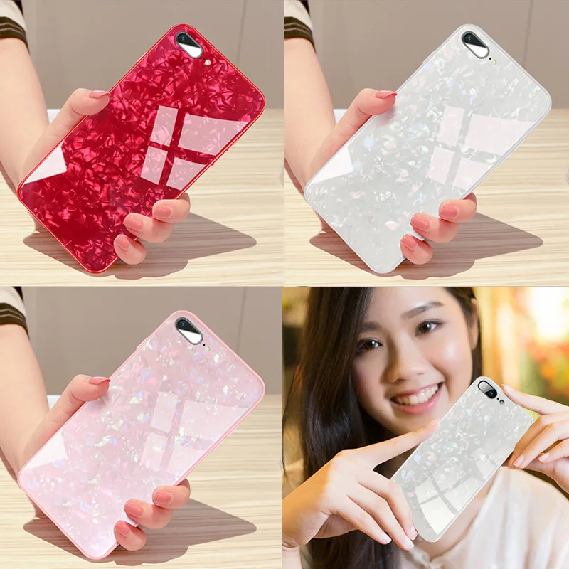 Fashion Bling Smooth Shellfish Pattern Tempered Glass Cover Case For iPhone X 8 7 6 6S Plus Shell Glass Soft Bumper Phone Cases
Fashion Bling Smooth Shellfish Pattern Tempered Glass Cover Case For iPhone X 8 7 6 6S Plus Shell Glass Soft Bumper Phone Cases
