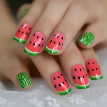 Square Pattern Medium Fake Nails French Watermelon Green Red Fruit Summer Tropical Nails Daily Wear Nail Tips
Square Pattern Medium Fake Nails French Watermelon Green Red Fruit Summer Tropical Nails Daily Wear Nail Tips