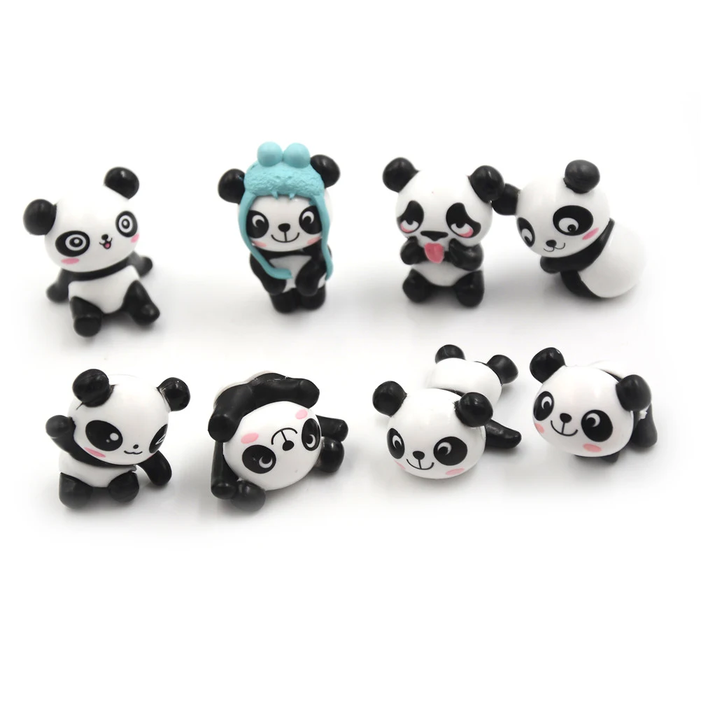 8Pcs Kawaii Panda Figuras De Acción Niños Juguete Regalo Mini PVC Preescolar Juguete Set hfuk 
