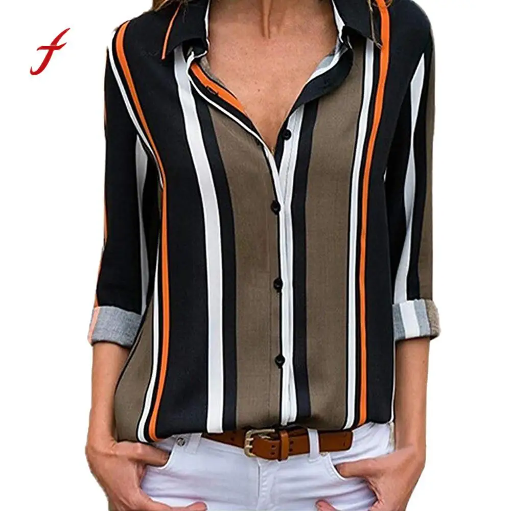hot sales Women blouse Casual Cuffed Long Sleeve V-Neck Button Up Striped Summer Novelty Women Blouse Tops dropshipping
hot sales Women blouse Casual Cuffed Long Sleeve V-Neck Button Up Striped Summer Novelty Women Blouse Tops dropshipping