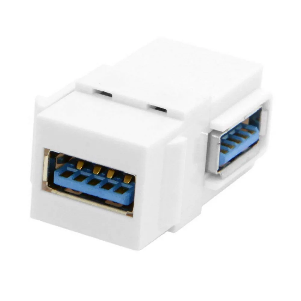 

LBSC 90 Degree Right Angled USB 3.0 Connector Insertion Keystone Jack Female to Female Coupler Adapter Converter L3 Socket White