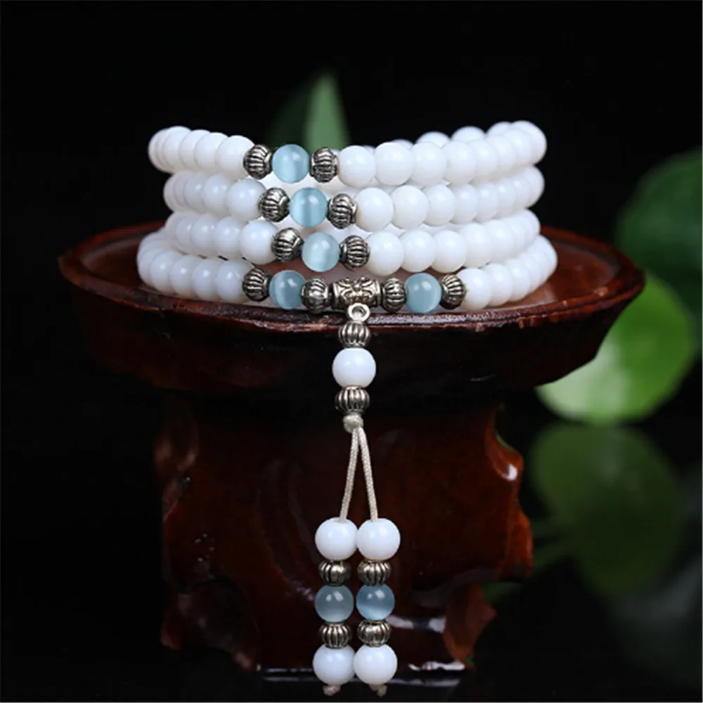 Natural Crystal White Chalcedony Blue Cat's Eye Multi-layer Fashion Women's Bracelet Popular 108 Mala Bracelet Jewelry Wholeale
Natural Crystal White Chalcedony Blue Cat's Eye Multi-layer Fashion Women's Bracelet Popular 108 Mala Bracelet Jewelry Wholeale