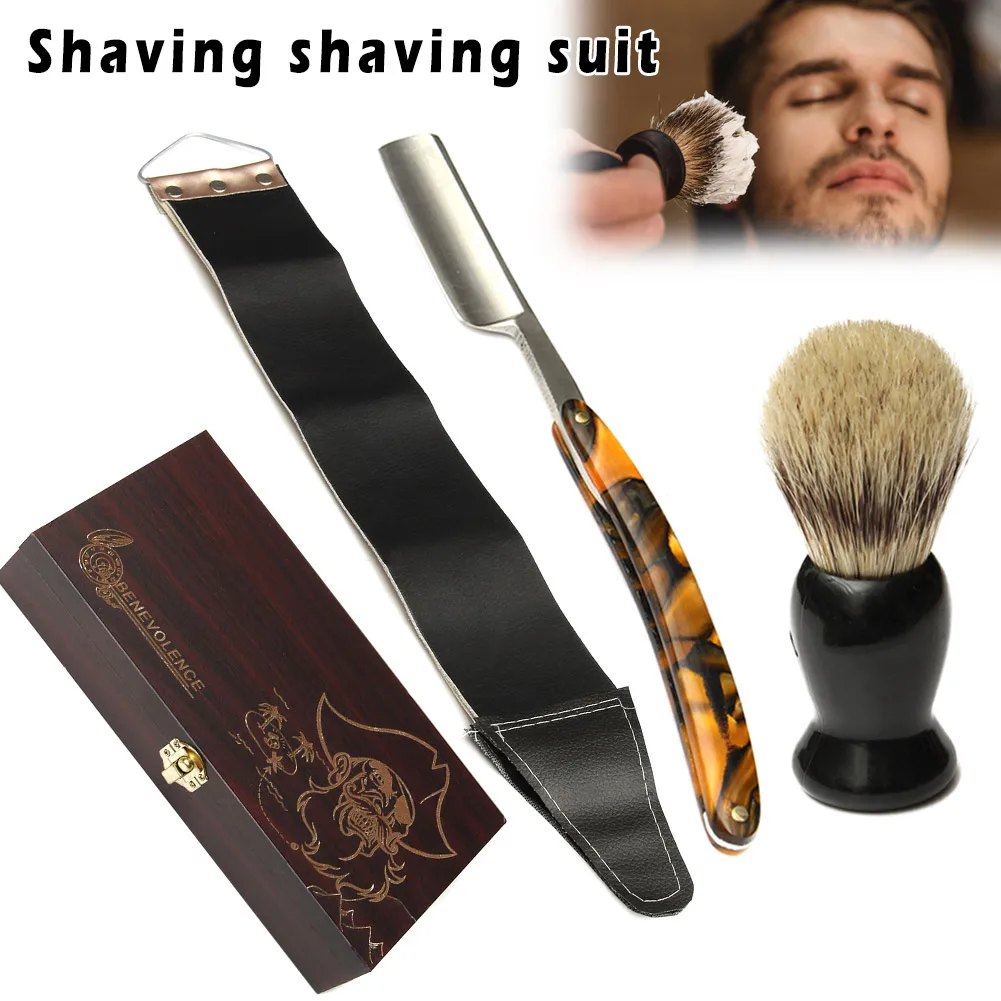 4Pcs/Set Men Shaver Kit Folding Straight Razors Shaving Brush with Wooden Box FM88
4Pcs/Set Men Shaver Kit Folding Straight Razors Shaving Brush with Wooden Box FM88