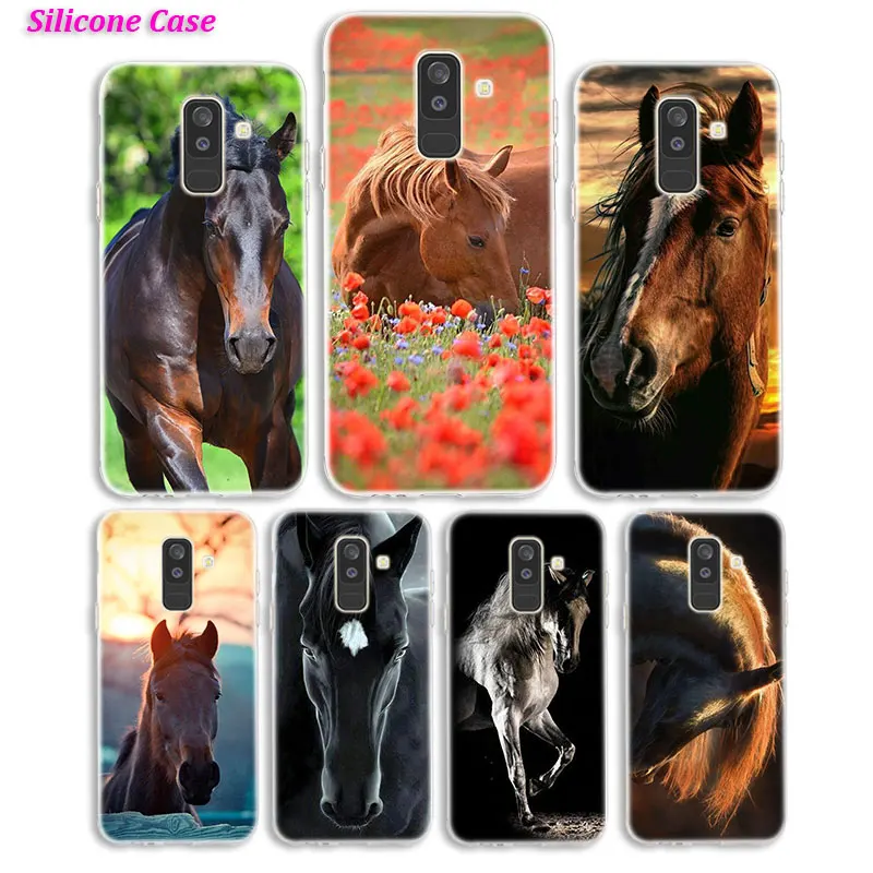 Силиконовый чехол для телефона с красивыми лошадками Samsung Galaxy A8S A6S A9 A8 Star A7 A6 A5 A3 Plus
