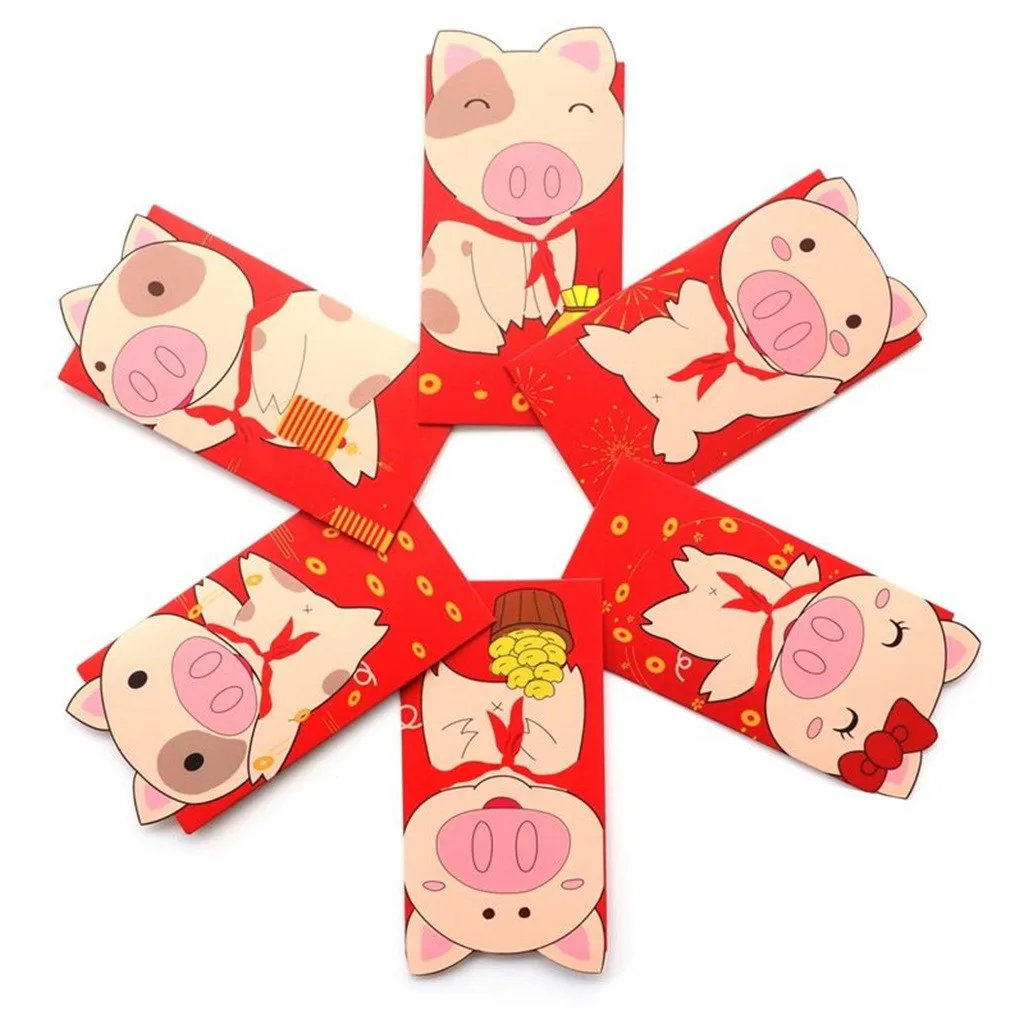 6pcs/Set 2019 New Year's Pig Year Cartoon Red Packets Hong Bao Lucky Money Bags new Year gift money packet child red
6pcs/Set 2019 New Year's Pig Year Cartoon Red Packets Hong Bao Lucky Money Bags new Year gift money packet child red