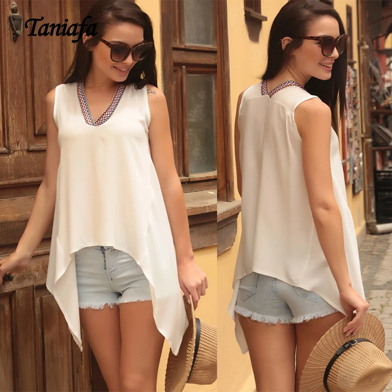 2019 New Fashion Ladies V Neck Sleeveless Shirts Casual Summer Loose Solid Color Tops Plus Size Blouse
2019 New Fashion Ladies V Neck Sleeveless Shirts Casual Summer Loose Solid Color Tops Plus Size Blouse