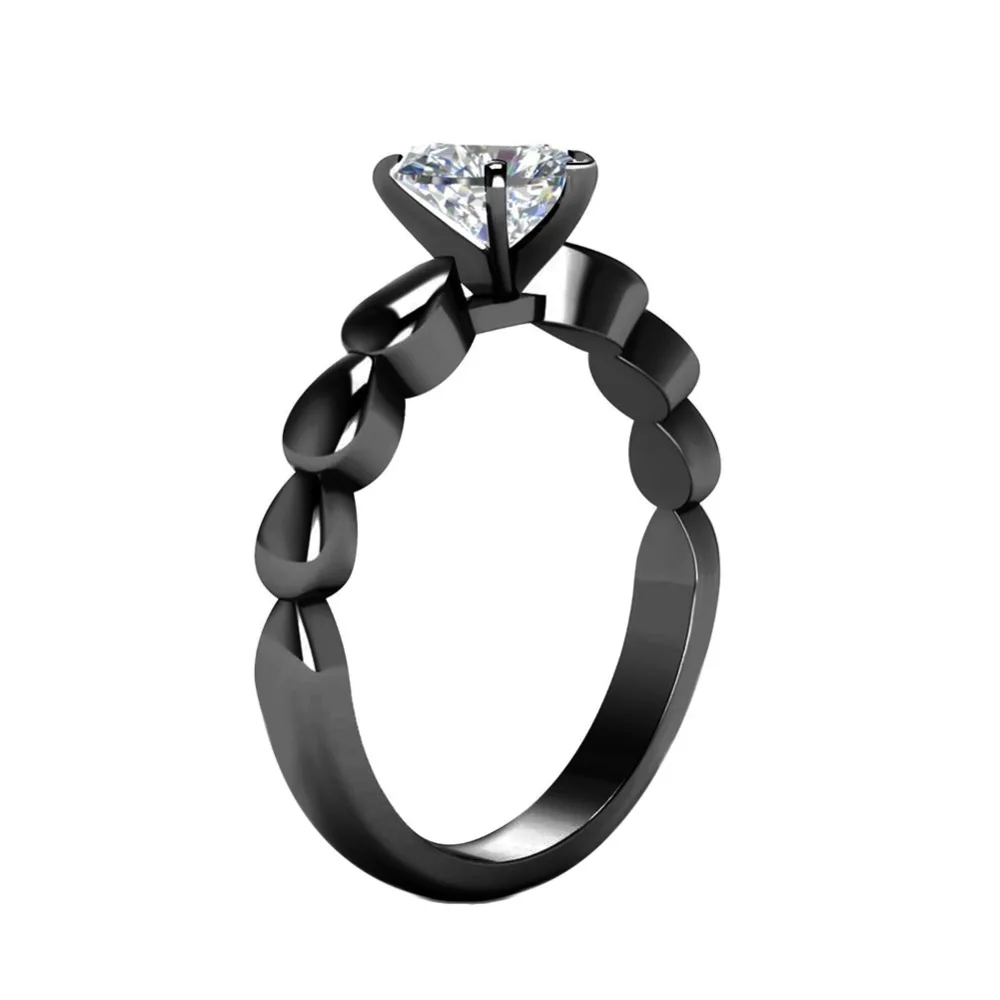 New Fashion Women's Heart Crystal Engagement Wedding Band Rings Cute Romantic Bride Ring Jewelry Gift #266642 | Украшения и
